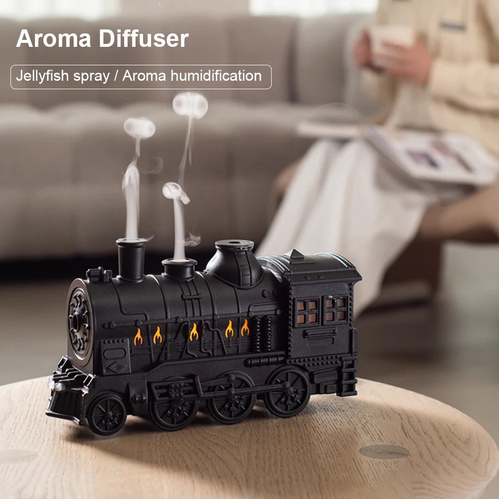 "Train-Shaped Essential Oil Diffuser:Cool Mist Humidifier"