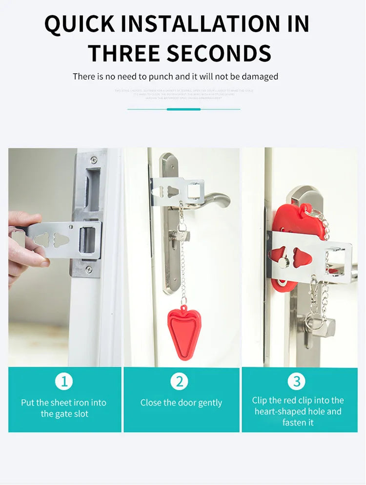 "SafetyFirst: Portable Door Lock for Home, Hotel, or Travel"