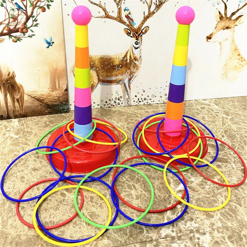 "Colourful Ring Toss & Stacking Cups Game Set"