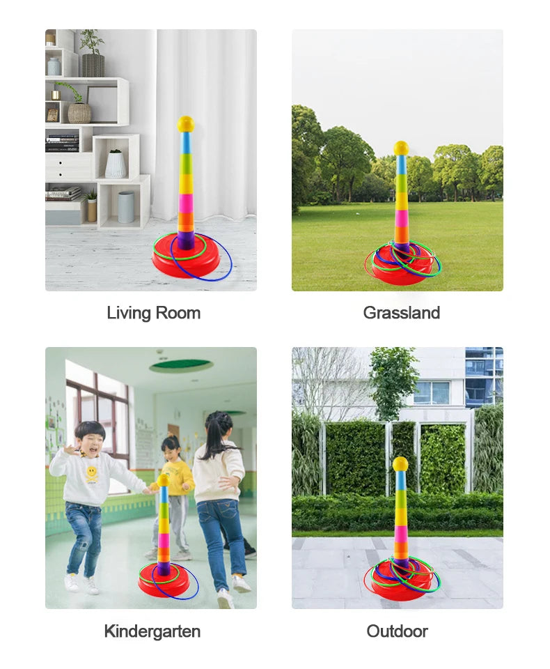 "Colourful Ring Toss & Stacking Cups Game Set"